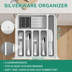 Itopfox 49-Piece Stainless Steel Silverware Set With Cutlery Organizer, Service For 8 With Steak Knives And Kitchen Utensils -Kitchen Chef GUEST 8d498a05 4b5c 430d 9359 0b8971860657