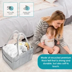 Itopfox 2-Pack Diaper Caddy Organizer With Handle, Portable Nursery Storage Bin For Baby Essentials, Grey -Kitchen Chef GUEST 8dd60b40 23e1 4651 a5d2 2dc242833a8d