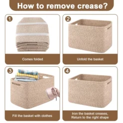 Itopfox Storage Baskets For Organizing, Woven Decorative Baskets For Shelves - Books, Towels, And Clothes, Cotton Rope Toy Storage Bins, Pack Of 4 -Kitchen Chef GUEST 8ddf8dae 06cc 48ad ad4e fa18263ac4b1