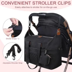 Itopfox Large Waterproof Diaper Bag Tote With Pacifier Case, Shoulder Straps & Stroller Clips For Moms And Dads, Black -Kitchen Chef GUEST 8e2d43cf f97d 4112 9439 27cd37b77d82