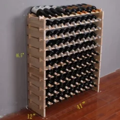 Itopfox Freestanding Wooden Wine Rack Cabinet, Stackable Storage Modular Countertop Holder For 100 Bottles -Kitchen Chef GUEST 8ee91e14 bd11 40ca a071 63d990910cd7