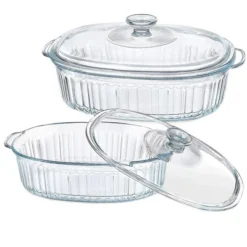 Itopfox 4-Piece Glass Casserole Baking Dish Set With Lids, Includes 2 Casseroles For Baking, Serving And Storing, Borosilicate Glass -Kitchen Chef GUEST 8f1473c9 525c 48bd 9c16 4f971b5f20c9