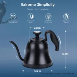 Itopfox Tea Kettle With Thermometer, Stovetop Gooseneck Kettle For Pour Over Coffee, Matte Black Camping & Home Kitchen Water Boiler, 1 Pack -Kitchen Chef GUEST 8f9f8658 c25e 4340 a969 aee14df6dfb4