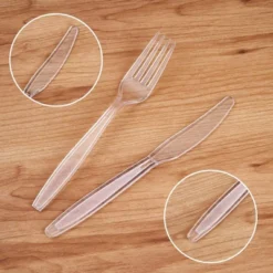 Itopfox Cutlery Set - Clear Heavyweight Disposable Plastic Utensils, Forks, Spoons, Knives, 300 Count Combo Box For Parties, Weddings, BBQs 11 Itopfox Cutlery Set - Clear Heavyweight Disposable Plastic Utensils, Forks, Spoons, Knives, 300 Count Combo Box For Parties, Weddings, BBQs -Kitchen Chef GUEST 8fb4382e 83c9 4e33 b6f8 dcbc6c4a2453