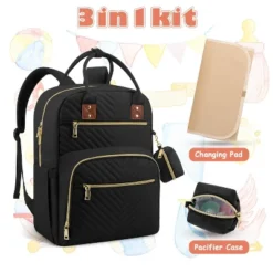 Itopfox Large Capacity Diaper Backpack For Travel With Changing Pad, Stroller Straps & Pacifier Case, Black -Kitchen Chef GUEST 8fc15452 b6c1 49de b9e5 3682cf00dc6e