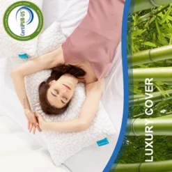 Itopfox Cooling Bed Pillows 2 Pack, Shredded Memory Foam Adjustable Pillow For Side Back Stomach Sleepers, Neck Pain Relief, Luxury Firm Gel Pillow