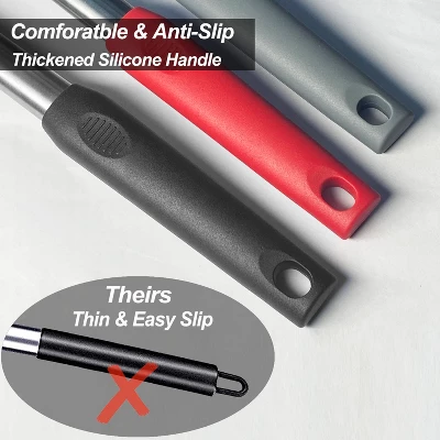 Itopfox Silicone Spatula And Cooking Spoon Set, 5-Pack Non-Stick Kitchen Utensils With Heat Resistant Stainless Steel Handle, Solid & Slotted Spoons 4 Itopfox Silicone Spatula And Cooking Spoon Set, 5-Pack Non-Stick Kitchen Utensils With Heat Resistant Stainless Steel Handle, Solid & Slotted Spoons - Image 2