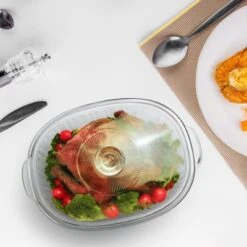 Itopfox 3Qt Glass Casserole Dish With Lid, Ribbed Oval Baking Dish For Oven & Microwave, Clear Lead-Free Covered Cookware, Deep Food Container -Kitchen Chef GUEST 9335bd0a 5e0a 4868 a282 5480f5a6fde2