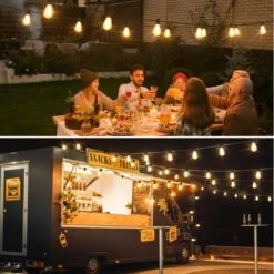 Itopfox 96FT LED Outdoor String Lights, Waterproof Patio Lights With 30+2 Dimmable Shatterproof Edison Hanging Bulbs For Backyard Party-Black -Kitchen Chef GUEST 9392be92 d675 4b2f aac2 576a4d1f601e