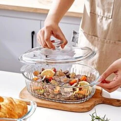 Itopfox 4-Piece Glass Casserole Baking Dish Set With Lids, Includes 2 Casseroles For Baking, Serving And Storing, Borosilicate Glass -Kitchen Chef GUEST 93b477e6 40ea 4f18 8c8d f2b90f81a46d