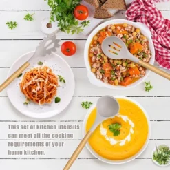 Itopfox 24 Pcs Kitchen Cooking Utensils Set, Heat Resistant Non-Stick Silicone Kitchen Utensil Set With Wooden Handles And Holder, Kitchen Gadgets -Kitchen Chef GUEST 93de1f57 01bb 4e66 99b1 fac9c485f268