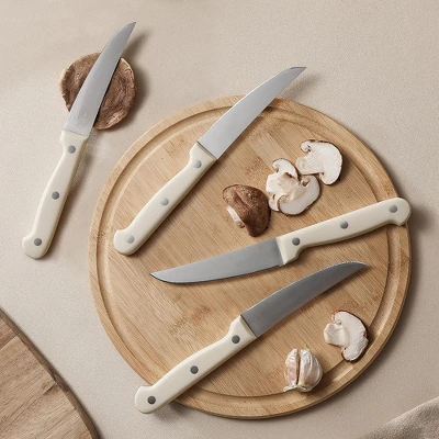 Itopfox 14-Piece Forged High Carbon Stainless Steel Knife Set With Block, Sharp Blade Cutlery, Dishwasher Safe, Cream 8 Itopfox 14-Piece Forged High Carbon Stainless Steel Knife Set With Block, Sharp Blade Cutlery, Dishwasher Safe, Cream - Image 6