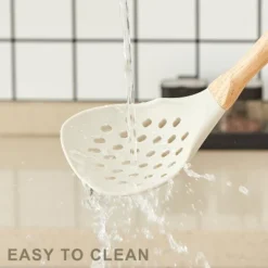 Itopfox Kitchen Utensils Set - 34 PCS Non-Stick Silicone Cooking Tools With Wooden Handle, Kitchen Gadgets For Nonstick Cookware (Cream White) -Kitchen Chef GUEST 95fff29c 391c 4163 93f1 87279a8cad0f