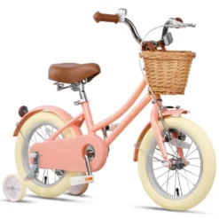 Itopfox Retro Cruiser Girls Bike For Children Ages 3-5 Years Old, Kids Bicycle With Wicker Basket & Training Wheels, Peach -Kitchen Chef GUEST 96d15a63 3b2e 4fc2 ad59 1069dcb4cf23