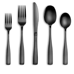 Itopfox 20-Piece Black Silverware Set For 4, Stainless Steel Flatware With Mirror Polish Square Cutlery Set For Kitchen, Fork, Spoon, Dishwasher Safe -Kitchen Chef GUEST 98ae9fd5 2586 48b9 85d1 30b75f2c4b82