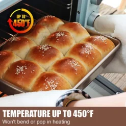 Itopfox Nonstick Deep Baking Pans Set, Rectangle Cake Pan, Stackable Bakeware Set Of 3, Oven Trays For Baking, Gold -Kitchen Chef GUEST 98b57fd2 a443 4626 9a50 94d2f19adbf7