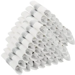 Itopfox 100 Pack Pre Rolled Silver Plastic Silverware Set With Napkins, Disposable Wrapped Heavy Duty Cutlery Set For Wedding Birthday Party -Kitchen Chef GUEST 98dbe14b 597f 4448 a9cf a1f3b3e1a88f