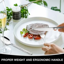 Itopfox 40-Piece Stainless Steel Flatware Set For 8, Hammered Square Silverware With Mirror Finish, Dishwasher Safe Cutlery Set For Home & Restaurant -Kitchen Chef GUEST 99050daf 0768 44d6 bffd 27d179af1f23