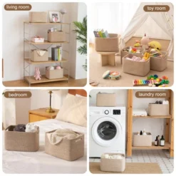 Itopfox Storage Baskets For Organizing, Woven Decorative Baskets For Shelves - Books, Towels, And Clothes, Cotton Rope Toy Storage Bins, Pack Of 4 -Kitchen Chef GUEST 992fe175 6c7e 4f29 aba1 b250510150f0