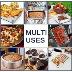 Itopfox Stainless Steel Bakeware Set, 12-Piece Kitchen Baking Pans With Rack, Square Cake Pan, Lasagna Pan, Loaf Pan, Muffin Pan, Pizza Tray & Covers -Kitchen Chef GUEST 9a5a50fc a618 4216 be81 18d6722dc0b4