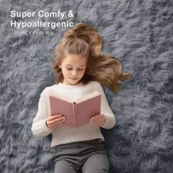 Itopfox Soft Fluffy Shaggy Area Rug For Living Room, Bedroom, Kids, Girls, Boys, Dorms, Nursery Rooms, Home Decor Aesthetic, Machine Washable, Grey -Kitchen Chef GUEST 9b9c13c4 df41 4edd 9f92 2d74bbebf16e