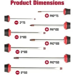 Itopfox 8-Piece Magnetic Screwdriver Set With Red Tip, 4 Phillips & 4 Slotted Tips, Professional Cushion Grip For High Torque -Kitchen Chef GUEST 9caf0127 2b67 403a 8152 88802e51b570