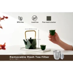 Itopfox Stovetop Safe Japanese Cast Iron Tea Kettle, Diamond Design Teapot With Removable Infuser For Loose Leaf Tea, Dark Green -Kitchen Chef GUEST 9ccc53c0 fa04 472c a7d6 59228d9aefb5