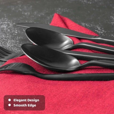 Itopfox 20-Piece Forged Silverware Set, Stainless Steel Flatware Cutlery Set For 4, Matte Satin Polished, Dishwasher Safe 6 Itopfox 20-Piece Forged Silverware Set, Stainless Steel Flatware Cutlery Set For 4, Matte Satin Polished, Dishwasher Safe - Image 4