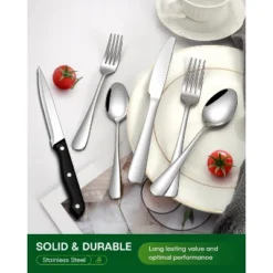 Itopfox 24-Piece Silverware Set With Steak Knives, Stainless Steel Flatware Set For 4, Includes Spoons, Knives, Dishwasher Safe For Home & Restaurant -Kitchen Chef GUEST 9d1f6a90 4eba 4374 8c7d bb45d6a8d1b9