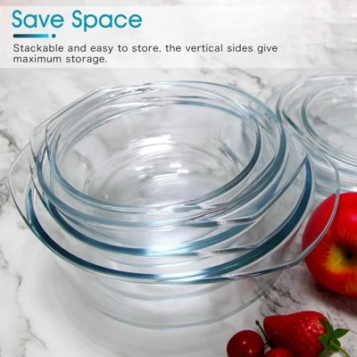 Itopfox Small Round Glass Casserole Dish With Lid, Microwave And Oven Safe Mini Glass Bowl For Cooking And Serving 7 Itopfox Small Round Glass Casserole Dish With Lid, Microwave And Oven Safe Mini Glass Bowl For Cooking And Serving - Image 5