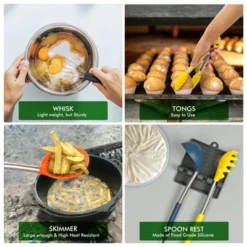 Itopfox 14-Piece Heat-Resistant Silicone Kitchen Utensil Set With Holder, Spatulas, Spoons, And More, Dishwasher Safe, BPA-Free, Multicolor -Kitchen Chef GUEST 9d6ef244 4d38 4480 bb44 0624ef530a09