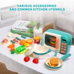 Itopfox Microwave Toy Kitchen Play Set With Electronic Oven, Play Food Cookware & Utensils For Kids Fun Pretend Cooking Learning Toy For Girls & Boys -Kitchen Chef GUEST 9e23cba3 b4cd 41aa 994f f29893a563fa