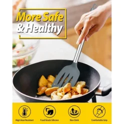 Itopfox 4-Piece Silicone Cooking Utensil Set Non-Stick Spatulas & Spoons Heat-Resistant Kitchen Tools For Frying, Mixing, Serving, Draining, Stirring -Kitchen Chef GUEST 9f60f0e3 77db 4566 9029 e9a129f877a7