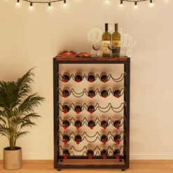 Itopfox 6-Tier Free Standing Wine Rack With Wooden Table Top, Sturdy Metal Bottle Holder For Kitchen Bar Pantry, Holds 30 Bottles -Kitchen Chef GUEST 9f7fc57b 9cc9 473b a642 79b8722ad4c5