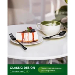 Itopfox 20-Piece Black Stainless Steel Flatware Set For 4, Includes Knives, Forks, Spoons, Mirror Polished, Dishwasher Safe, Food Grade Cutlery Set -Kitchen Chef GUEST a09ea402 ada7 4415 8de5 5e1f2fe3b2e9