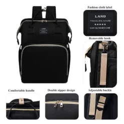 Itopfox Diaper Bag Backpack With Changing Station, 7-in-1 Travel Baby Diaper Bag, Mommy Bag With USB Port, Black -Kitchen Chef GUEST a1089e9d 3ec9 439b b1ca 836291731b4f