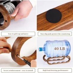 Itopfox Adjustable Wine Rack And Water Bottle Organizer For Cabinet And Countertop - 2 In 1 Acacia Wood Storage Solution -Kitchen Chef GUEST a33fd08d bf39 4091 aef4 80ddbb21f462