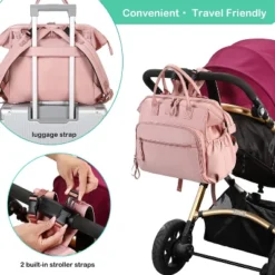 Itopfox Convertible Diaper Bag Tote With 14 Pockets, Water-resistant Nylon, Stroller Buckle, Wide Open Top (Pink, Large) -Kitchen Chef GUEST a3631c26 3335 4d82 8043 f258a121375c
