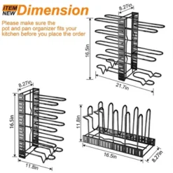 Itopfox Upgraded Pots And Pans Organizer Rack For Kitchen Storage With 8 Tiers & 3 DIY Methods, Rust-proof & Anti-slip -Kitchen Chef GUEST a4342ec5 7fa7 48e8 813d e875bdae8b23