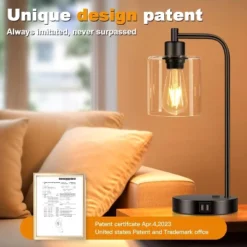 Itopfox Set Of 2 Industrial Touch Control Table Lamps With USB Ports & AC Outlet, 3-Way Dimmable Bedside Nightstand Desk Lamp For Bedroom Living Room -Kitchen Chef GUEST a4977901 1a14 41d2 a9aa fc20336dbe04