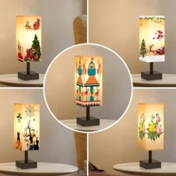 Itopfox Small Table Lamp For Bedroom - Minimalist Night Stand Light With Square Fabric Shade, Desk Reading Lamp For Kids Room Living Room Office Dorm -Kitchen Chef GUEST a4d9d165 9239 4316 bd32 750c26c9df58