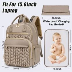 Itopfox Stylish Baby Diaper Backpack With Changing Pad, Waterproof Travel Bag, Stroller Straps, Insulated Pockets, Khaki -Kitchen Chef GUEST a53e345c 5a4e 48c7 895d 865e5dea601e