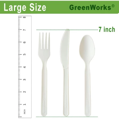 Itopfox Heavy-duty Compostable Cutlery Kits, BPI Certified, 200 Sets (Fork, Spoon, Knife, Napkin) Individually Wrapped, Plant-Based CPLA 6 Itopfox Heavy-duty Compostable Cutlery Kits, BPI Certified, 200 Sets (Fork, Spoon, Knife, Napkin) Individually Wrapped, Plant-Based CPLA - Image 4