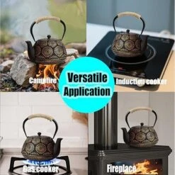 Itopfox Japanese Cast Iron Teapot, Enamel-Coated Stovetop Kettle With Stainless Steel Infuser & Heat-Resistant Handle, Traditional Iron Pot -Kitchen Chef GUEST a6061929 1eaa 48ab a13d 86bab5dace76