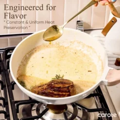 Itopfox 21-Piece Nonstick Cookware Set, White Granite Induction Pots And Pans With Frying Pans & Saucepans (PFOS, PFOA Free) -Kitchen Chef GUEST a6329ee3 5470 4984 9ee8 e25ac5eaee19