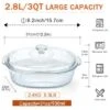Itopfox 2.8L Glass Casserole Baking Dish With Lid, Large Oval Dish For Oven, Freezer & Microwave, Clear Container -Kitchen Chef GUEST a6473efa 8cf7 4c11 bf71 7844646fc0c3