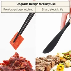 Itopfox Travel Utensils Set With Case, Portable Stainless Steel Silverware For Work, Camping, Picnic, Lunch Box - Fork, Spoon, Knife, Chopsticks -Kitchen Chef GUEST a7b5fb51 932d 4119 984b d7713669cc78