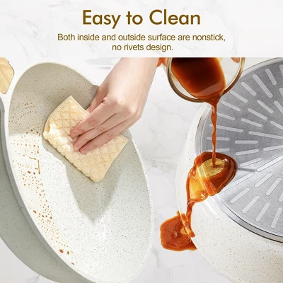 Itopfox Nonstick Ceramic Cookware Set 13-Piece, Healthy Pots And Pans Set, Non-toxic Kitchen Cooking Set With Stay-Cool Handles, Silicone Tools 7 Itopfox Nonstick Ceramic Cookware Set 13-Piece, Healthy Pots And Pans Set, Non-toxic Kitchen Cooking Set With Stay-Cool Handles, Silicone Tools - Image 5