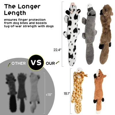 Itopfox 5-Piece Squeaky Crinkle Plush Dog Toys For Small To Large Dogs, No Stuffing Puppy Chew Toys For Boredom Relief 5 Itopfox 5-Piece Squeaky Crinkle Plush Dog Toys For Small To Large Dogs, No Stuffing Puppy Chew Toys For Boredom Relief - Image 3