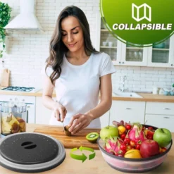 Itopfox Microwave Food Cover And Mat, Large Vented Collapsible Splatter Guard Dish Plate Lid & Silicone Round Kitchen Mat, 4 In 1 -Kitchen Chef GUEST a8cd4df1 f439 4f0b bfac 2505670e97eb